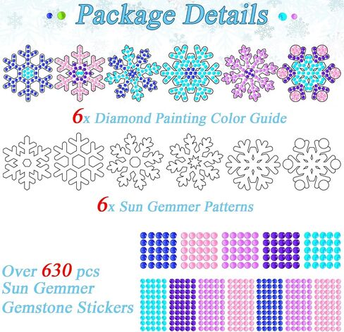 Winter Snow Arts and Crafts, Sun Gemmers Art Crafts Snowflake Suncatcher Kits for Children Teenagers Kids at 6-8, Winter DIY Diamond Painting Kits for Girls at 4 5 10 12 in Kuwait