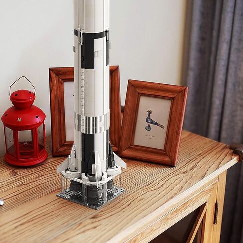 منصة إطلاق لـ Lego NASA Apollo Saturn V 21309 & 92176 مجموعة بناء نموذج علوم الصواريخ للفضاء الخارجي، مكعبات بناء نموذج مشروع إبداعي (53 قطعة) in Kuwait
