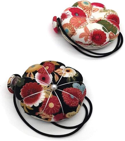 Tvoip 2Pcs DIY Handcraft Tool for Cross Stitch Sewing Home Sewing Tools Ball Shaped Needle Pin Cushion with Elastic Wrist Belt in Saudi Arabia