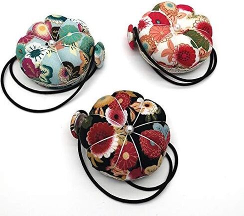 Tvoip 2Pcs DIY Handcraft Tool for Cross Stitch Sewing Home Sewing Tools Ball Shaped Needle Pin Cushion with Elastic Wrist Belt in Saudi Arabia