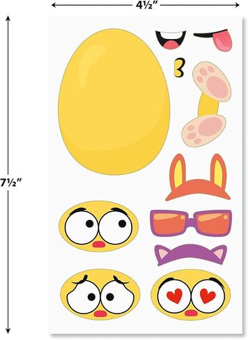 Easter Build-a-Basket Sticker Sheets, Makes 12 Easter Baskets, Kids Classroom Activities, Party Favors, 264 Stickers, 12 Colorful 4 1/2 x 7 1/2 Inch Sheets, by Current in Saudi Arabia