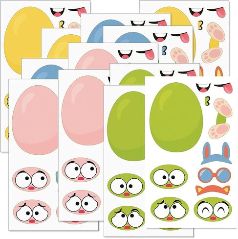 Easter Build-a-Basket Sticker Sheets, Makes 12 Easter Baskets, Kids Classroom Activities, Party Favors, 264 Stickers, 12 Colorful 4 1/2 x 7 1/2 Inch Sheets, by Current in Saudi Arabia