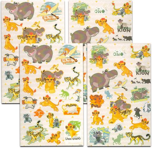 ستيكرات لاصقة بتصميم اسد للاطفال - حزمة مع اكثر من 120 ستيكر لاصق لحماية الاسد مع علاقة باب لهدايا الحفلات والحرف اليدوية والمزيد | لوازم حفلات ليون جارد in Kuwait