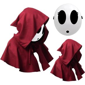 Shy Guy Mask White Anime Mask Halloween Mask Funny Face Mask Halloween Costume Cosplay Props Accessories