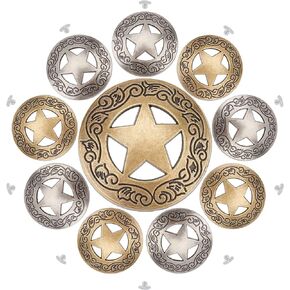 GORGECRAFT 1 صندوق 10 قطع 30 ملم برغي أزرار خلفية مستديرة عتيقة على الطراز الغربي الأزرق الفيروزي كونشو زهرة براعم الأقحوان أزرار استبدال مشبك DIY بها بنفسك الجلود الحرفية الأقمشة الخياطة أكياس الديكور