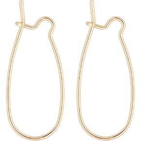 BENECREAT 48Pcs Real Gold and Platinum Plated Brass Ear Wire Hooks, 3 Styles Kidney Ear Wire Earrings, White Gold Plated Ear Wire Earring Connectors Hooks for DIY Craft Earring Making