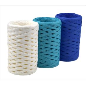 ورق تغليف الهدايا بشريط من J JIAYU Raffia مصنوع من 3 بكرات 200 ياردة لهدايا العطلات، مناسب لعيد الميلاد in Kuwait