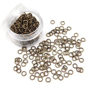 ALL in ONE 15 Gram/300pcs 4mm Antique Bronze Plated Open Jump Ring with 5 Gram Storage Box