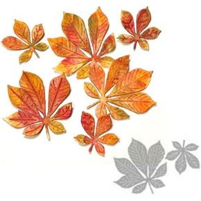 LZBRDY Flower Leaves Wreath Embossing Cutting Dies for Card Making Scrapbooking Birthday Thanksgiving Christmas Valentine's Day Craft Die Cuts Stencil