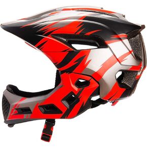 Kids Full Face Helmets, Kids Bike Helmet MTB Mountain BMX Multi-Sport Detachable Helmet from Toddler to Youth, CPSC Certificated