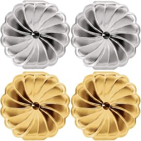 مجموعة من الفضة الإسترلينية 925 و 14 قيراط أقراط كبيرة مملوءة بالذهب الأصفر للأظافر | قرط خلفي للدلية | قفل قرط ممتاز | ظهر قرط آمن لا يسبب الحساسية (زوجان) in Kuwait