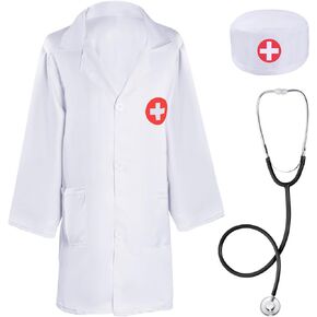 Doctor Costume for Kids Doctor Coat Boy and Girl Doctor Suit for Career Day Halloween Cosplay Halloween Dress Up