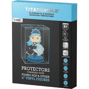 جراب TitanShield مقاس 0.5 مم من البلاتينيوم المقاوم للأشعة فوق البنفسجية والخدش متوافق مع Funko - 4 بوصات بوب! شخصيات فينيل (20 قطعة)
