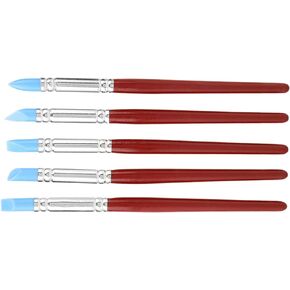 5Pcs Rubber Tip Paint Brushes for Clay Pottery Sculpture Fingerprint Color Shaping Modeling DIY Shaping Carving Tool in Saudi Arabia