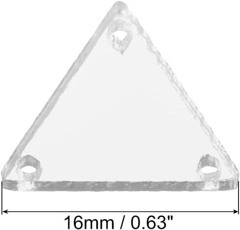 MECCANIXITY 50pcs Sew on Triangle Acrylic Mirror Piece Flat Back DIY Mirrored Rhinestones Mirror Beads for Evening Dresses Cloth Garment Black 16x16mm in Saudi Arabia