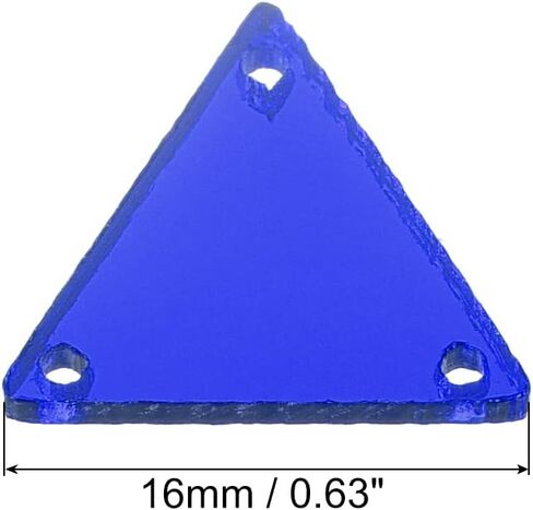 MECCANIXITY 50pcs Sew on Triangle Acrylic Mirror Piece Flat Back DIY Mirrored Rhinestones Mirror Beads for Evening Dresses Cloth Garment Black 16x16mm in Saudi Arabia