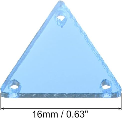 MECCANIXITY 50pcs Sew on Triangle Acrylic Mirror Piece Flat Back DIY Mirrored Rhinestones Mirror Beads for Evening Dresses Cloth Garment Black 16x16mm in Saudi Arabia