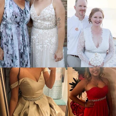 Luxury Bling Crystal Rhinestone Applique Trims 1 Yard for Bridal Belt- Gold(36.61'' x 1.38'') in Kuwait