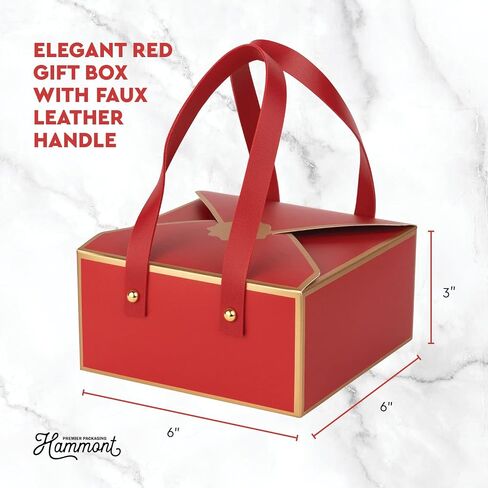 Hammont Gift Boxes for Women - Luxury Gift Box with Faux Leather Handle - 4 Pack of Gift Boxes for Presents – Decorative Bridesmaid Box for Jewelry, Chocolate & Mothers Day – 5"x7"x3" (Blue) in Saudi Arabia