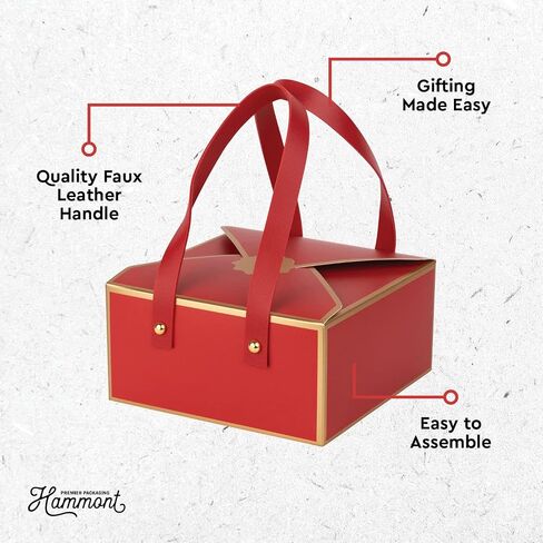 Hammont Gift Boxes for Women - Luxury Gift Box with Faux Leather Handle - 4 Pack of Gift Boxes for Presents – Decorative Bridesmaid Box for Jewelry, Chocolate & Mothers Day – 5"x7"x3" (Blue) in Saudi Arabia