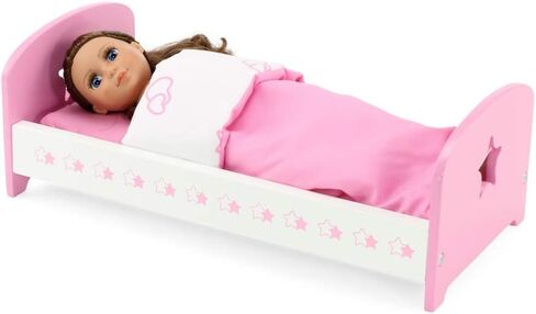 Emily Rose Pink and White 14-inch Doll Bed Gift Set - Includes Bedding and Matching 14" Doll PJs Pajamas! | Compatible with Glitter Girls Dolls in Saudi Arabia