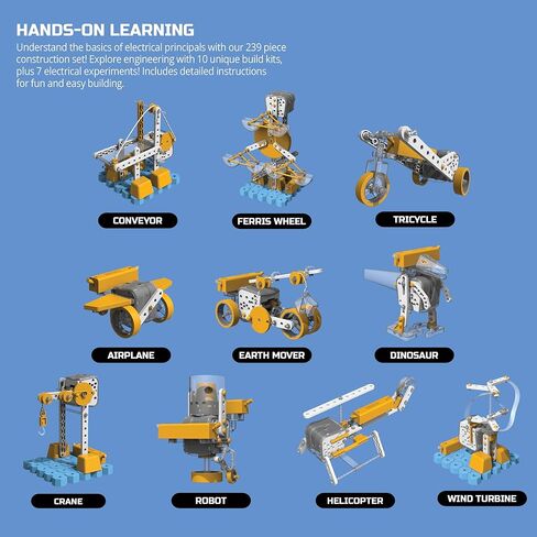 مجموعة إنشاء كهرباء #MINDBLOWN من ديسكفري ، 10 مجموعات بناء روبوتية و7 تجارب دوائر إلكترونية، وألعاب تعلم STEM للأولاد والبنات والأطفال والمراهقين in Kuwait