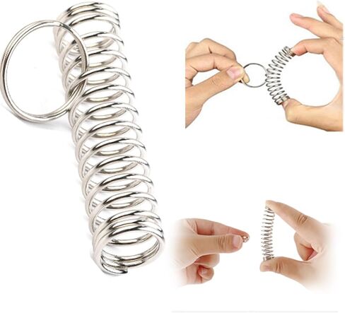 Sumrica Magic 10 قطع من ألغاز الربيع الكلاسيكية المقربة حلقة الساحر للتحايل على خدعة سحرية ربيعية فضية 2.4 × 0.51 بوصة in Kuwait