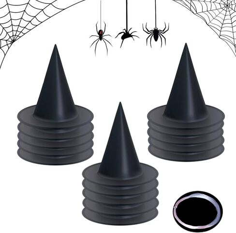 16 قطعة من قبعة الساحرة السوداء للهالوين للحفلات التنكرية، ملحقات يومية لحفلات الهالوين والكرنفالات، لون اسود in Kuwait