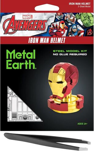 Metal Earth Fascinations Marvel Iron Man Helmet 3D Metal Model Kit Bundle with Tweezers in Saudi Arabia