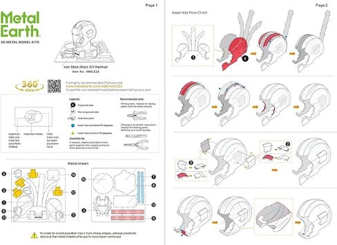 Metal Earth Fascinations Marvel Iron Man Helmet 3D Metal Model Kit Bundle with Tweezers in Saudi Arabia