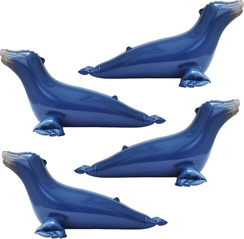 مجموعة العاب حيوانات قابلة للنفخ بطول 20 انش مكونة من 4 قطع لديكور المنزل ولوازم الحفلات للاطفال والكبار من جت كرييشنز an-SEAL4، متعددة الالوان in Kuwait