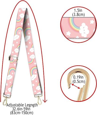 DANHRO Wide Purse Strap Replacement Crossbody Handbag Shoulder Strap Adjustable Bag Straps Replacement (Cute Dogs Footprints) in Kuwait