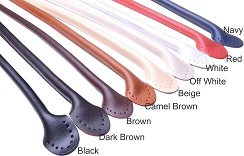 زوج من أحزمة المحافظ الجلدية الأصلية مقاس 60.96 سم من Wento مع نهاية على شكل الأذن، وفتحة ثقب جاهزة، ومقابض حقائب جلدية حقيقية، وأشرطة محفظة بديلة، وأشرطة محفظة حقيبة اليد WT0003 (24 بوصة، بيج) in Kuwait