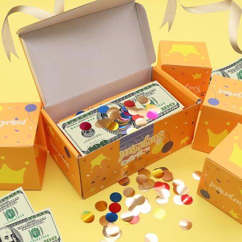 زوكون صندوق هدايا مفاجآت انفجار مقابل المال، صندوق هدايا لمفاجآت عيد الميلاد مع قصاصات ورق نقود، صندوق هدايا بتصميم انفجار منبثق لعيد الميلاد والذكرى السنوية والكريسماس وعيد الحب in Kuwait