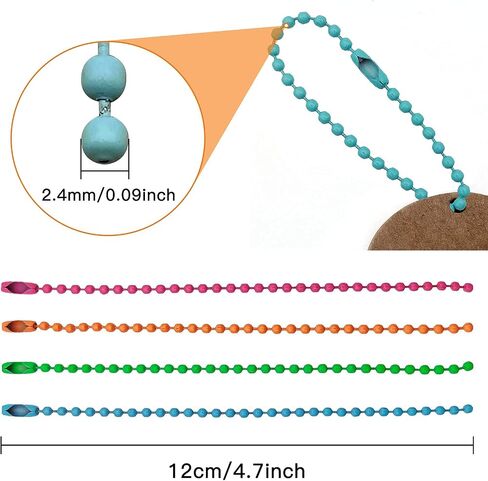 120Pcs Ball Chains Bead Connector Clasp,2.4 mm Nickel Plated Ball Chain Necklace Ball Bead Chain Extension Keychain Chains for Key Chains,Tags,Craft Projects,Dog Tag Ball Chain Jewelry Findings in Saudi Arabia