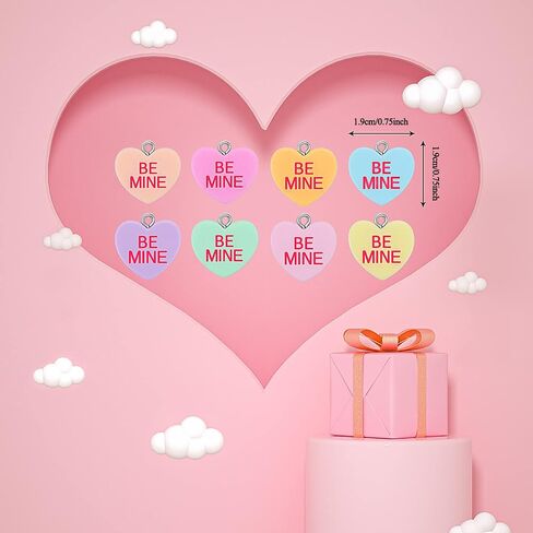 BENOSPACE 48 جهاز كمبيوتر شخصى عيد الحب سحر القلب المعلقات الراتنج الملونة شكل الحب رسالة الحلوى السحر لDIY سوار قلادة القرط سلسلة المفاتيح، الباستيل مجموعة الأبجدية المسطحة الحرف اليدوية لصنع المجوهرات in Saudi Arabia