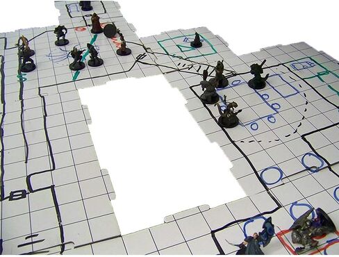 بلاط زنزانة قابل للمسح الجاف، مجموعة كومبو من 5 مربعات متشابكة مقاس 10 انش وستة عشر 5 انش للعب الادوار والالعاب المصغرة على سطح الطاولة in Kuwait