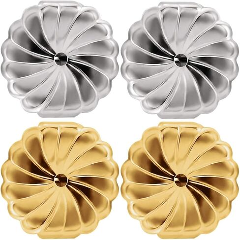 مجموعة من الفضة الإسترلينية 925 و 14 قيراط أقراط كبيرة مملوءة بالذهب الأصفر للأظافر | قرط خلفي للدلية | قفل قرط ممتاز | ظهر قرط آمن لا يسبب الحساسية (زوجان) in Kuwait