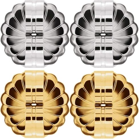 مجموعة من الفضة الإسترلينية 925 و 14 قيراط أقراط كبيرة مملوءة بالذهب الأصفر للأظافر | قرط خلفي للدلية | قفل قرط ممتاز | ظهر قرط آمن لا يسبب الحساسية (زوجان) in Kuwait