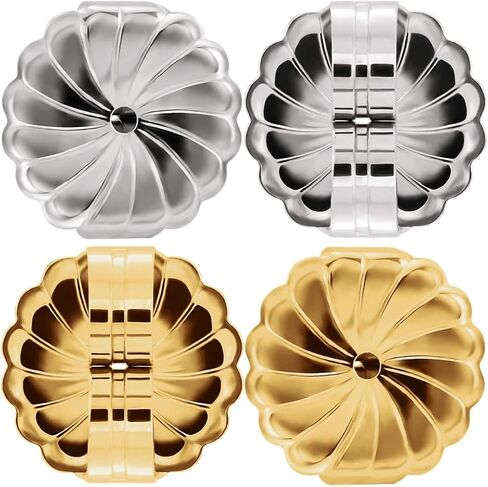 مجموعة من الفضة الإسترلينية 925 و 14 قيراط أقراط كبيرة مملوءة بالذهب الأصفر للأظافر | قرط خلفي للدلية | قفل قرط ممتاز | ظهر قرط آمن لا يسبب الحساسية (زوجان) in Kuwait