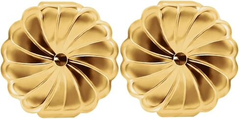 مجموعة من الفضة الإسترلينية 925 و 14 قيراط أقراط كبيرة مملوءة بالذهب الأصفر للأظافر | قرط خلفي للدلية | قفل قرط ممتاز | ظهر قرط آمن لا يسبب الحساسية (زوجان) in Kuwait