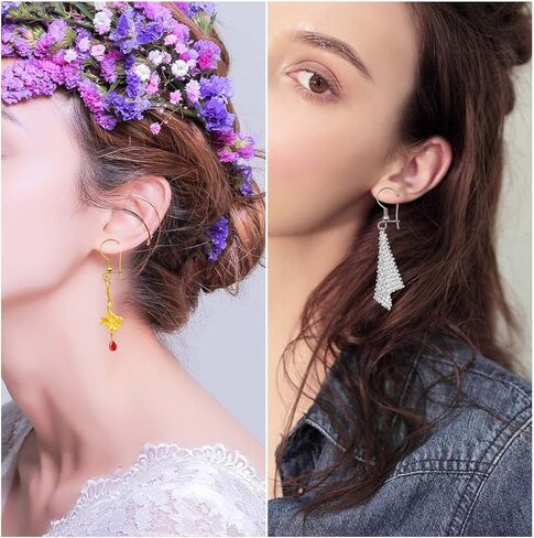 50pcs Stainless Steel Earring Fish Hooks Hypo-allergenic Closable Openable Ear Wires Hooks Anti-Drop Earring Connector Findings for DIY Jewelry Making Supplies, 2 Colors in Kuwait