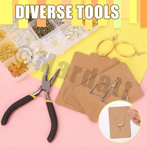 Mardatt 1533Pcs Earring Making Kit Includes 5 Colors Earring Hooks, Jump Rings, Pliers, Earrings Holder Cards, Silicone Earring Backs Stoppers, Earring Posts and Jewelry Pliers for Jewelry Making Repa in Saudi Arabia