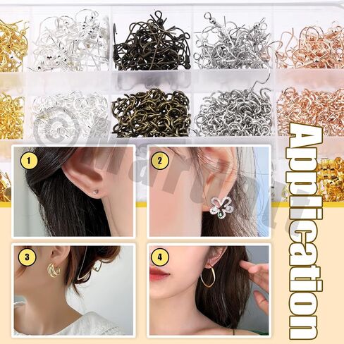 Mardatt 1533Pcs Earring Making Kit Includes 5 Colors Earring Hooks, Jump Rings, Pliers, Earrings Holder Cards, Silicone Earring Backs Stoppers, Earring Posts and Jewelry Pliers for Jewelry Making Repa in Saudi Arabia