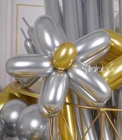 SULALABOO ميتاليك 260 بالونة، 80 قطعة من بالونات اللاتكس متعددة الألوان طويلة لامعة لزهور ملتوية وحيوانات لحفلات أعياد الميلاد والذكرى السنوية وحفلات الزفاف أو غيرها من المناسبات والمهرجانات in Kuwait