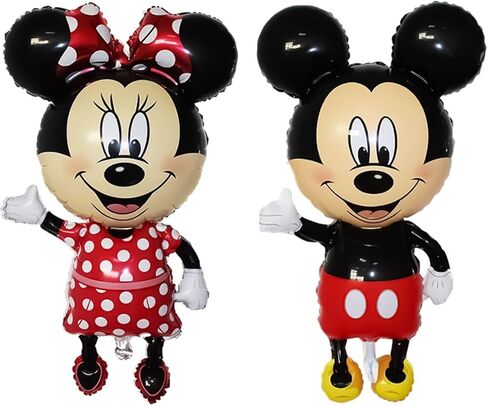 2 pcs Mickey and Minnie Giant 45" Birthday Balloons Theme Party Supplies Party Decorations in Kuwait