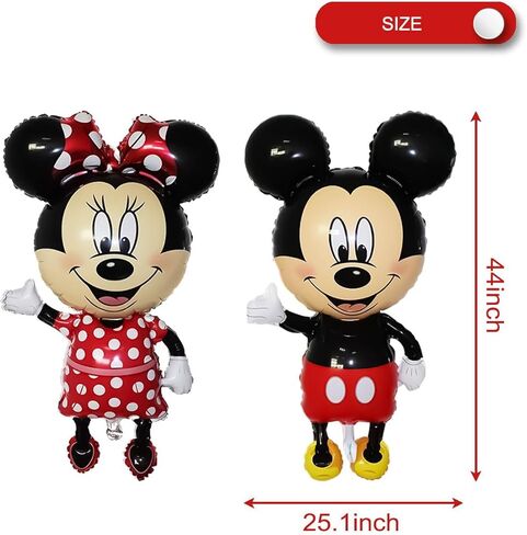 2 pcs Mickey and Minnie Giant 45" Birthday Balloons Theme Party Supplies Party Decorations in Kuwait