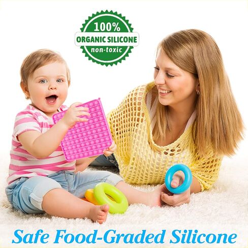 جينوفيجا لعبة عملاقة للاطفال والمراهقين، كبيرة الحجم 100 ضغطة حسية اوستيم لتخفيف التوتر واضطراب فرط الحركة ونقص الانتباه، جوائز لعبة بيناتا ستوفر سكوير بينك in Kuwait