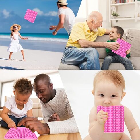 جينوفيجا لعبة عملاقة للاطفال والمراهقين، كبيرة الحجم 100 ضغطة حسية اوستيم لتخفيف التوتر واضطراب فرط الحركة ونقص الانتباه، جوائز لعبة بيناتا ستوفر سكوير بينك in Kuwait