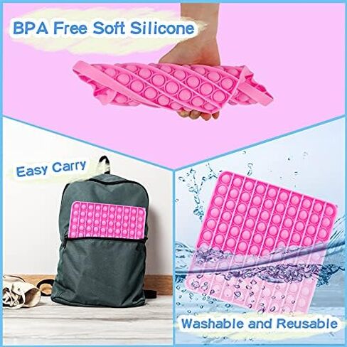 جينوفيجا لعبة عملاقة للاطفال والمراهقين، كبيرة الحجم 100 ضغطة حسية اوستيم لتخفيف التوتر واضطراب فرط الحركة ونقص الانتباه، جوائز لعبة بيناتا ستوفر سكوير بينك in Kuwait